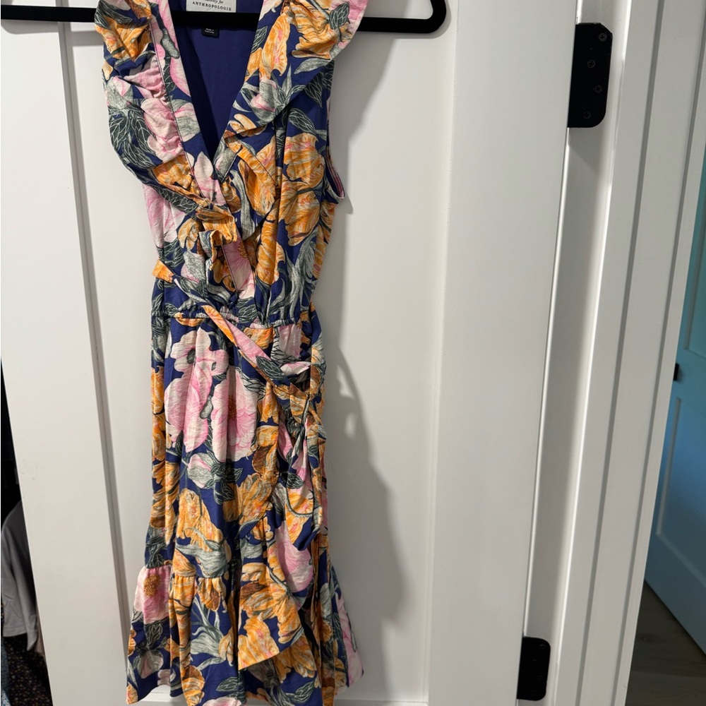 Anthropologie Floral Wrap Dress - Picture 5 of 13